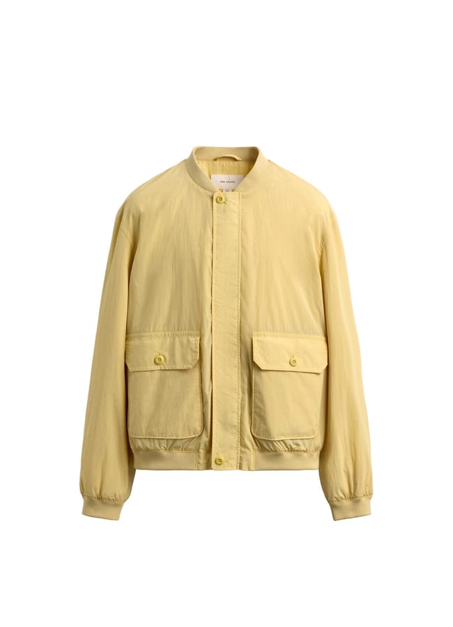 yellow REGULAR FIT TECHNICAL BOMBER JACKET
