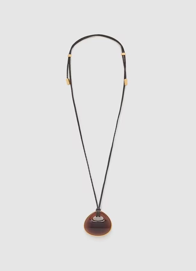 Reiss Pippa Large Resin Pendant Necklace in Burgundy