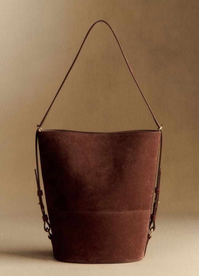 Sézane Gary Maxi Bag in Choco suede