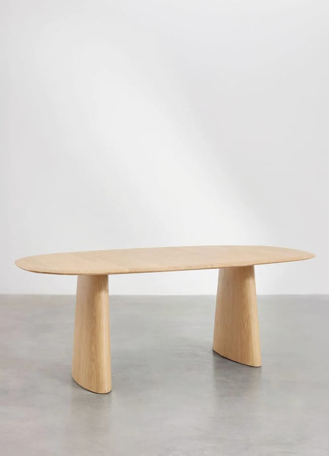 Nuveta Oval extendable dining table in MDF and ash veneer Nuveta
