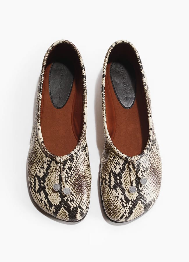 Snakeskin-print ballet flats