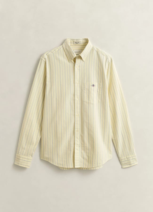 yellow and white Striped Classic Oxford Shirt