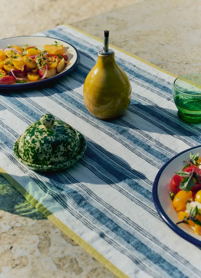 Chef Stripe Linen Table Runner