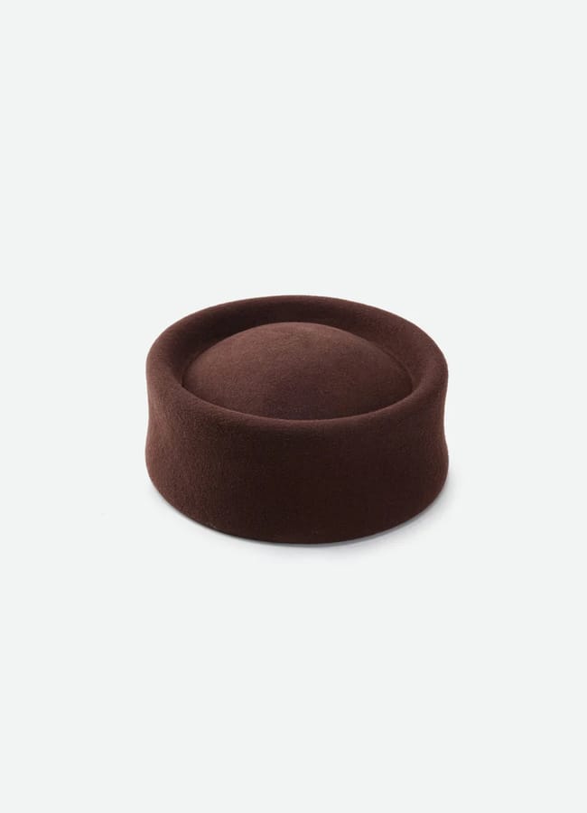 brown Dome Wool Beret