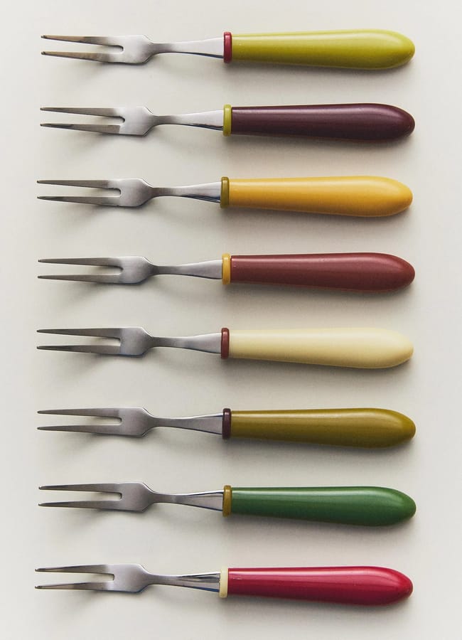 PACK OF MINI COLOURED RESIN FORKS (PACK OF 8)