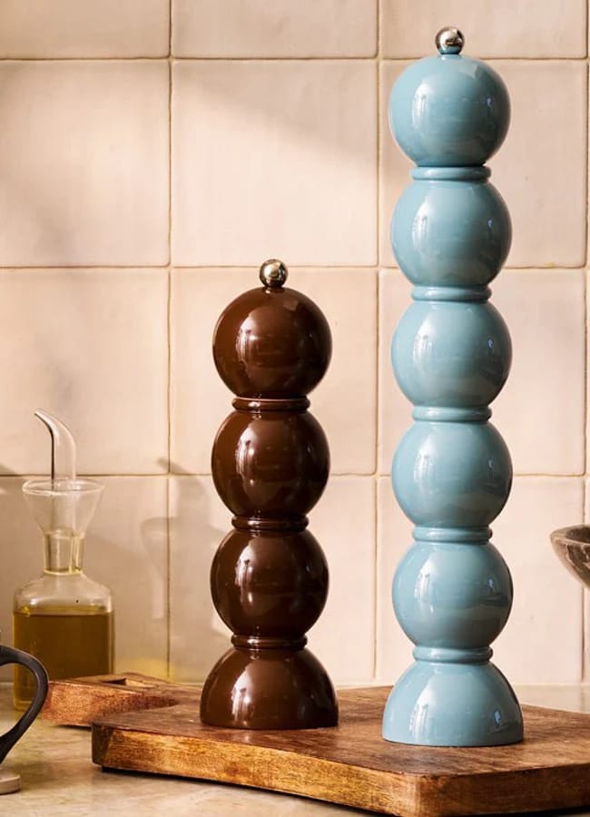 Brown and Periwinkle Grande Salt & Pepper Mill