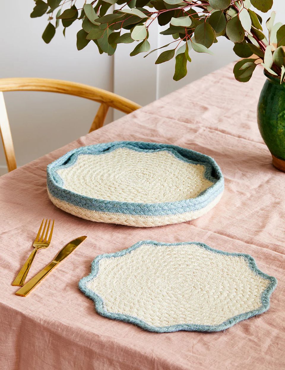 Ocean Blue Scallop Placemats