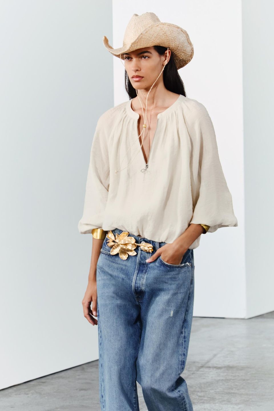 ZARA COWBOY RAFFIA HAT