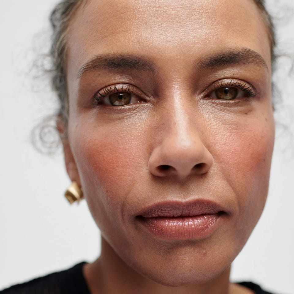 model's face close up